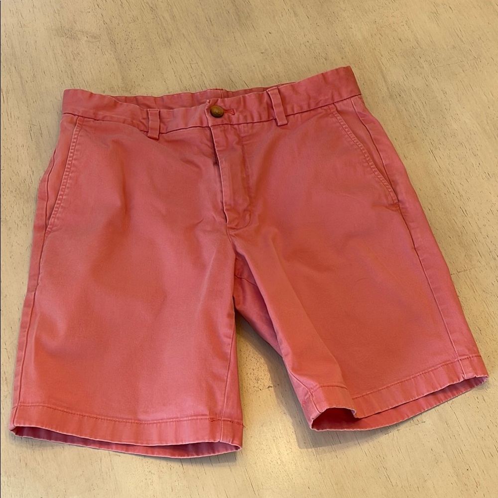 Pink Flat Front Chino Shorts